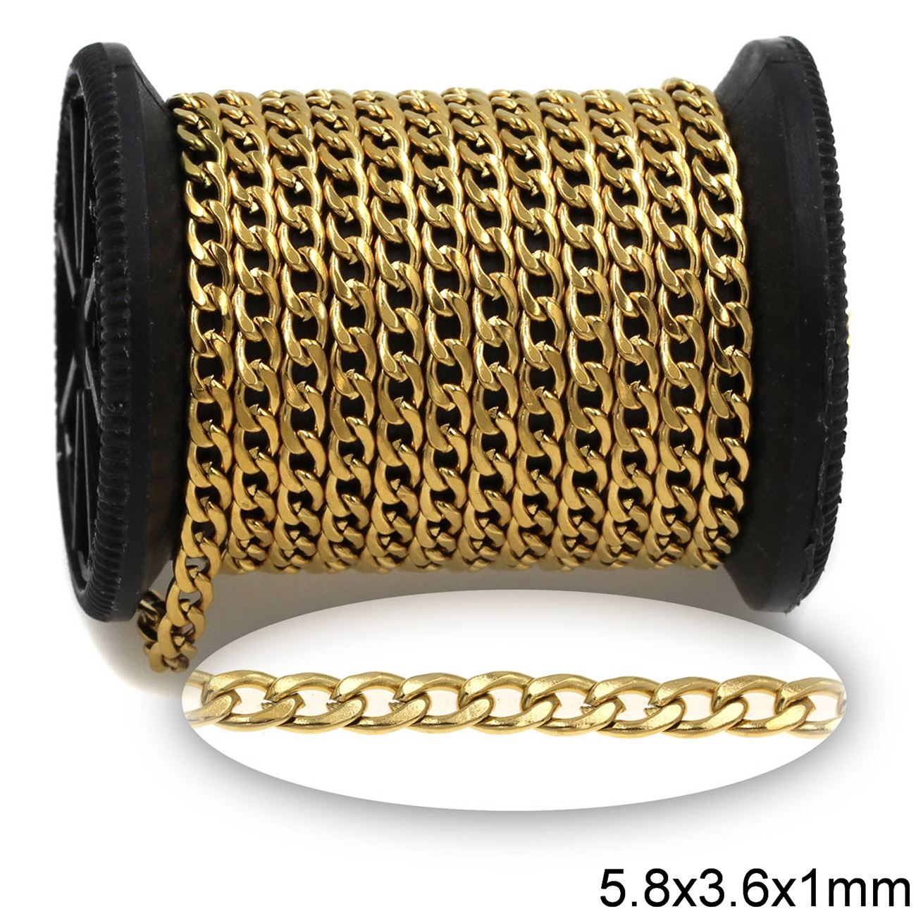 Αλυσίδα Ατσάλινη Γκουρμέτ Διαμαντέ 5.8x3.6x1mm σε συσκευασία 2 μέτρων - So Cute Cut