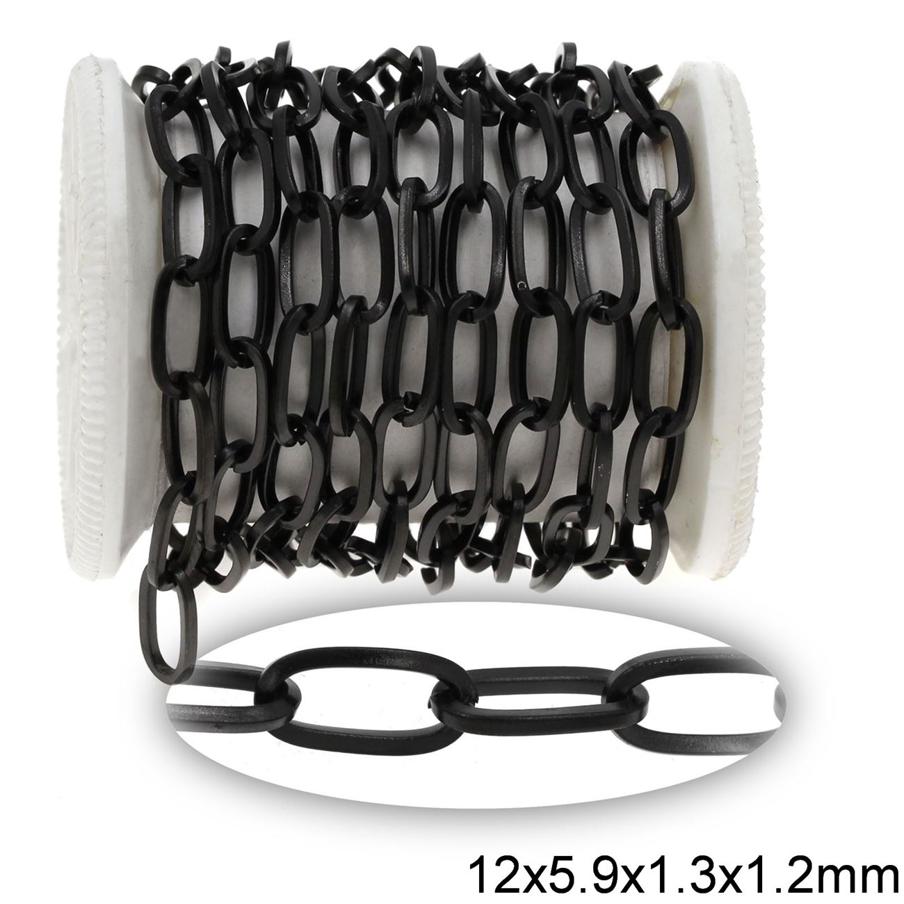 Αλυσίδα Ατσάλινη Κρίκος Οβάλ Πλακέ 12x5.9x1.3x1.2mm σε συσκευασία 2 μέτρων - So Cute Cut