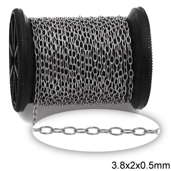 Αλυσίδα Ατσάλινη Κρίκος Οβάλ Κολλητή 3.8x2x0.5mm σε συσκευασία 2 μέτρων - So Cute Cut