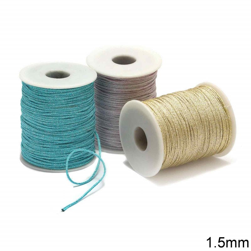 Κορδόνι Μεταλλιζέ Τύπου 'Jade' 1.5mm σε συσκευασία 100 μέτρων, διαθέσιμο σε 12 χρώματα - So Cute Cut