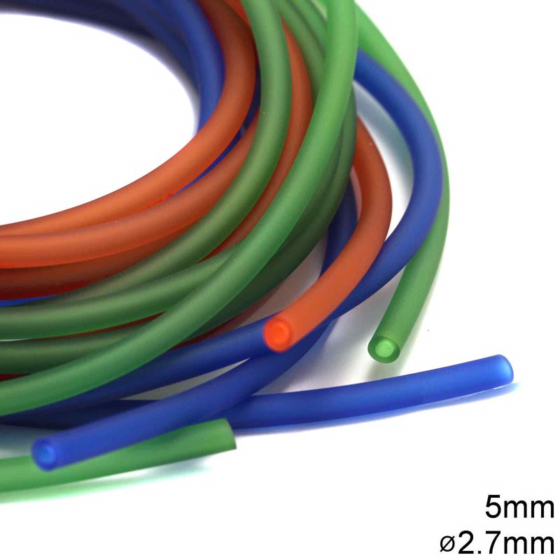 Καουτσούκ 5mm με τρύπα 2.7mm σε συσκευασία 4 μέτρων, διαθέσιμο σε 12 χρώματα - So Cute Cut