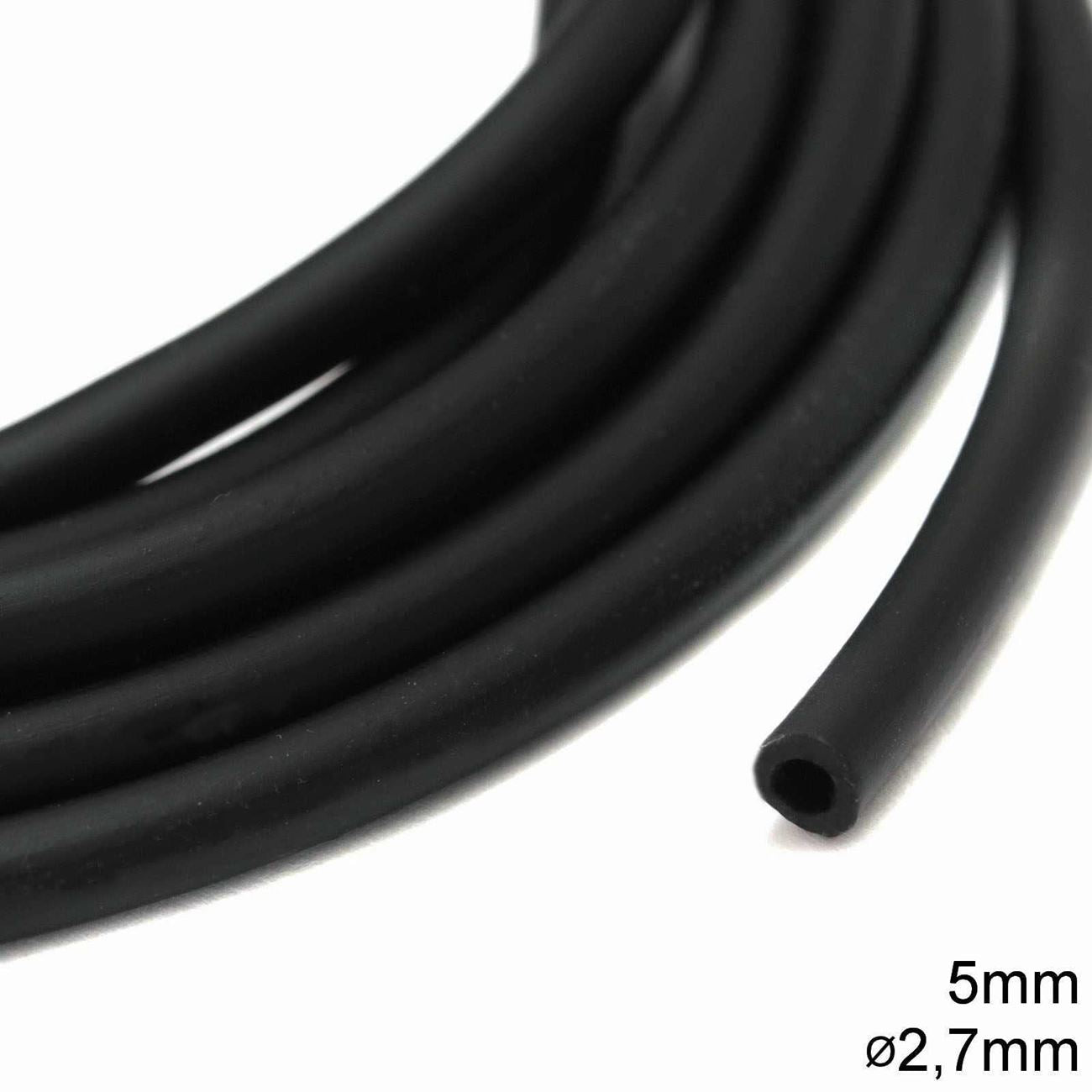 Καουτσούκ 5mm με τρύπα 2.7mm σε συσκευασία 10 μέτρων, διαθέσιμο σε 5 χρώματα - So Cute Cut