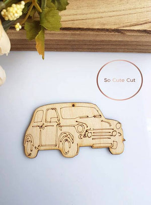 Ξύλινο διακοσμητικό στοιχείο Mini Cooper - So Cute Cut