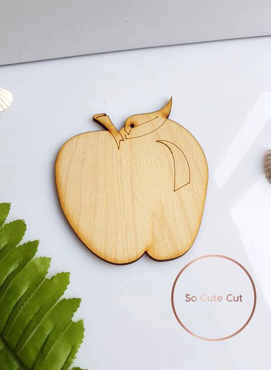 Ξύλινο διακοσμητικό στοιχείο μήλο - So Cute Cut
