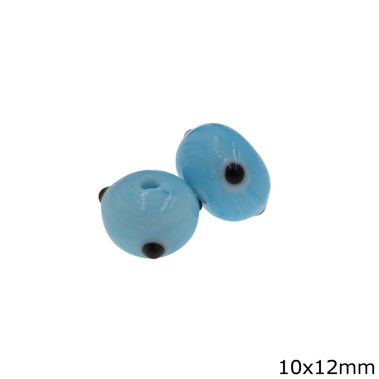Χάνδρα Γυάλινη Ροδέλα με Μάτι 10x12mm σε συσκευασία 10 τεμαχίων - So Cute Cut