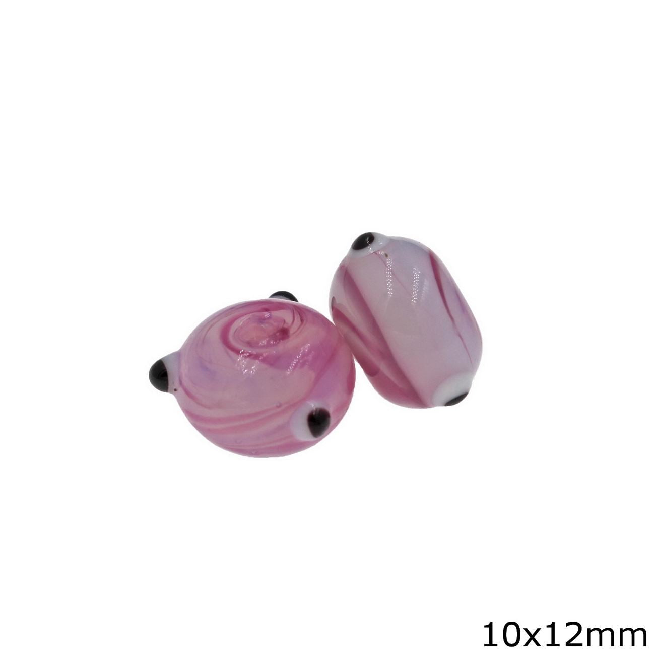 Χάνδρα Γυάλινη Ροδέλα με Μάτι 10x12mm σε συσκευασία 10 τεμαχίων - So Cute Cut