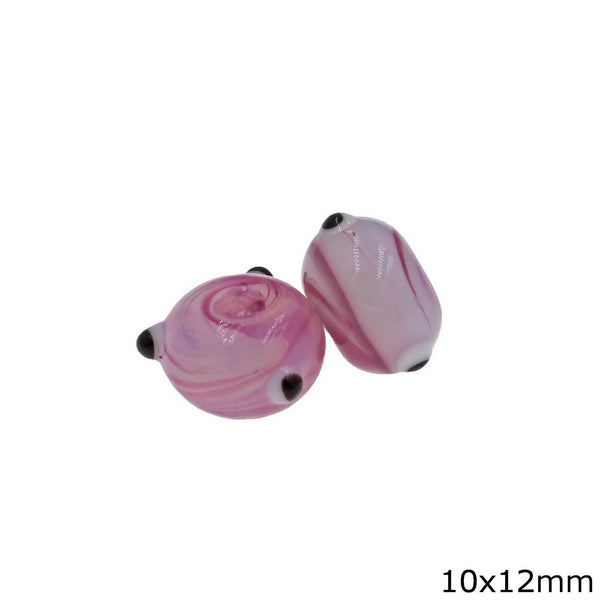 Χάνδρα Γυάλινη Ροδέλα με Μάτι 10x12mm σε συσκευασία 10 τεμαχίων - So Cute Cut