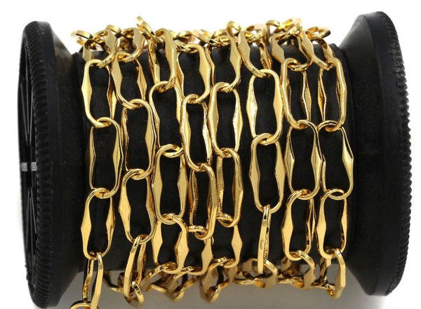 Αλυσίδα Μπρούτζινη Κρίκος Οβάλ 2.3x1.15x0.3mm, Επίχρυση NF σε συσκευασία 2 μέτρων - So Cute Cut