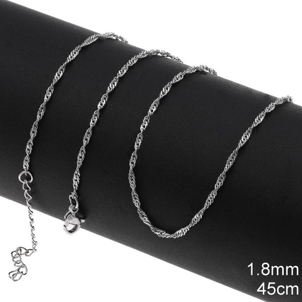 Αλυσίδα Ατσάλινη Στριφτή "Σιγκαπούρη" 1.8mm σε συσκευασία 6 τεμαχίων - So Cute Cut