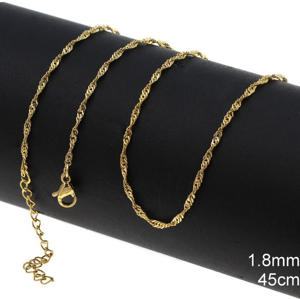 Αλυσίδα Ατσάλινη Στριφτή "Σιγκαπούρη" 1.8mm σε συσκευασία 6 τεμαχίων - So Cute Cut