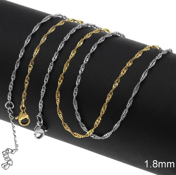 Αλυσίδα Ατσάλινη Στριφτή "Σιγκαπούρη" 1.8mm σε συσκευασία 6 τεμαχίων - So Cute Cut