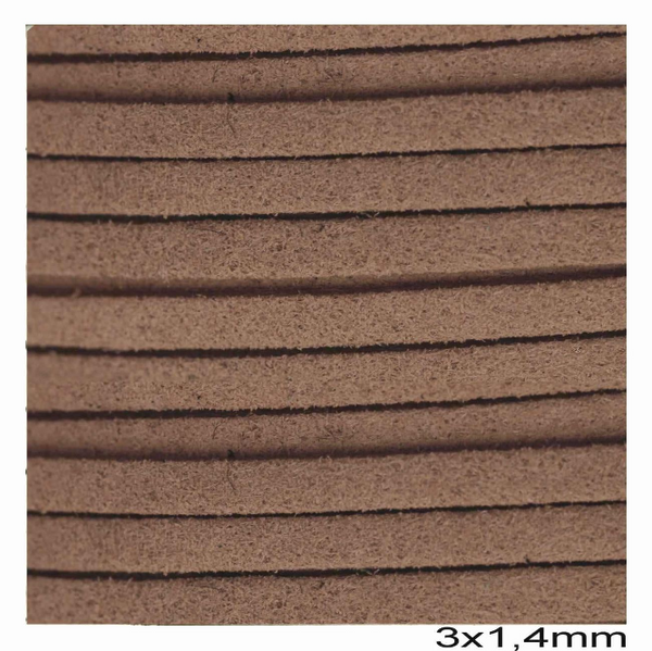 Κορδόνι suede πλακέ 3x1.4 mm σε συσκευασία 100 μέτρων - So Cute Cut