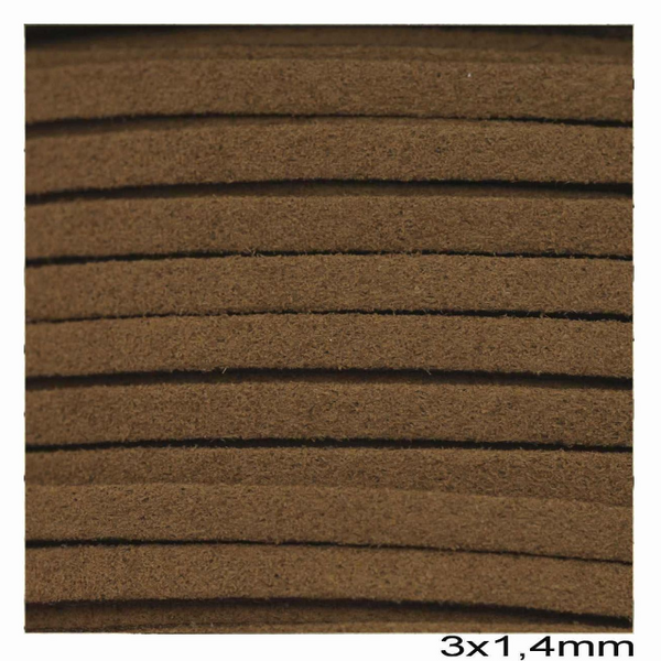 Κορδόνι suede πλακέ 3x1.4 mm σε συσκευασία 100 μέτρων - So Cute Cut