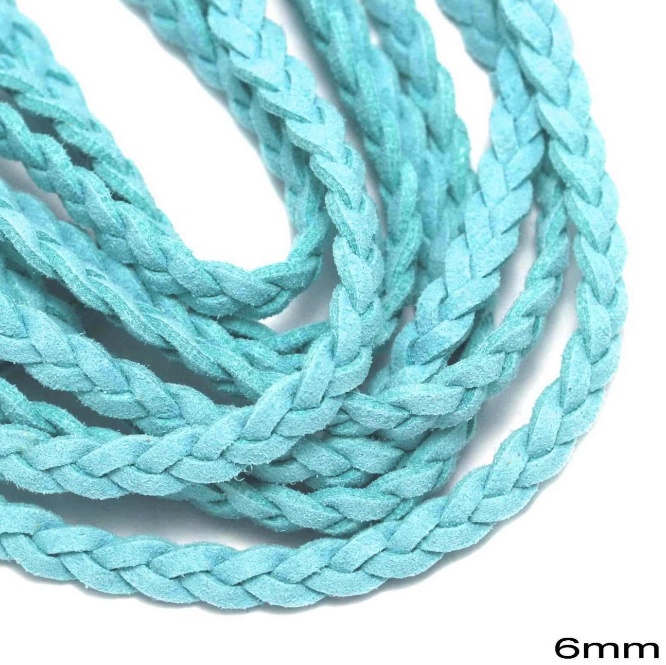 Κορδόνι suede πλακέ πλεξούδα 6mm σε συσκευασία 5 μέτρων - So Cute Cut