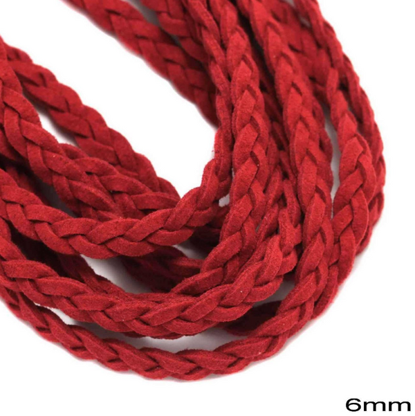 Κορδόνι suede πλακέ πλεξούδα 6mm σε συσκευασία 5 μέτρων - So Cute Cut