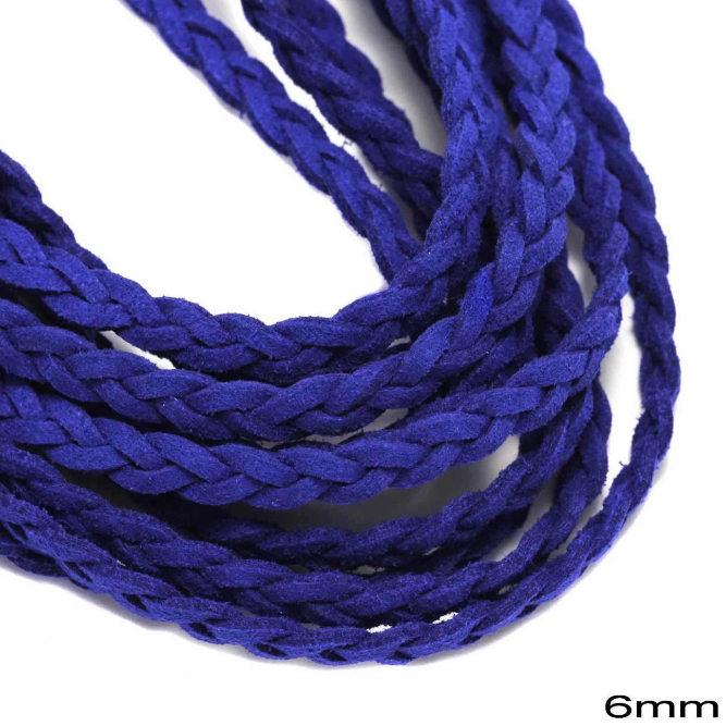 Κορδόνι suede πλακέ πλεξούδα 6mm σε συσκευασία 5 μέτρων - So Cute Cut