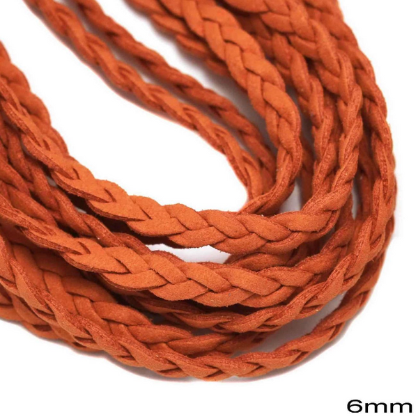 Κορδόνι suede πλακέ πλεξούδα 6mm σε συσκευασία 5 μέτρων - So Cute Cut