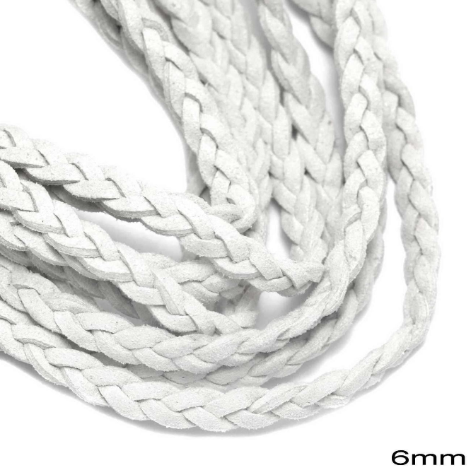 Κορδόνι suede πλακέ πλεξούδα 6mm σε συσκευασία 5 μέτρων - So Cute Cut