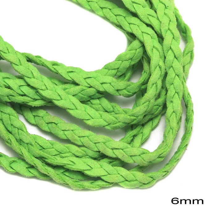 Κορδόνι suede πλακέ πλεξούδα 6mm σε συσκευασία 5 μέτρων - So Cute Cut