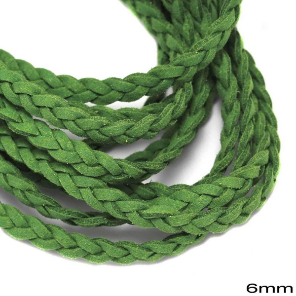 Κορδόνι suede πλακέ πλεξούδα 6mm σε συσκευασία 5 μέτρων - So Cute Cut