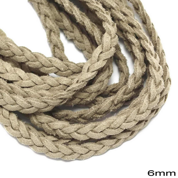 Κορδόνι suede πλακέ πλεξούδα 6mm σε συσκευασία 5 μέτρων - So Cute Cut