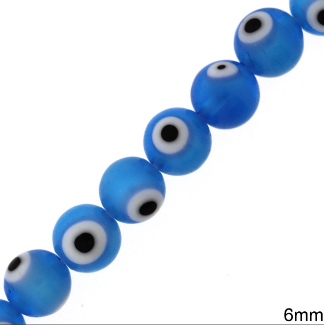 Χάντρα Γυάλινη Μάτι 6mm σε συσκευασία - So Cute Cut