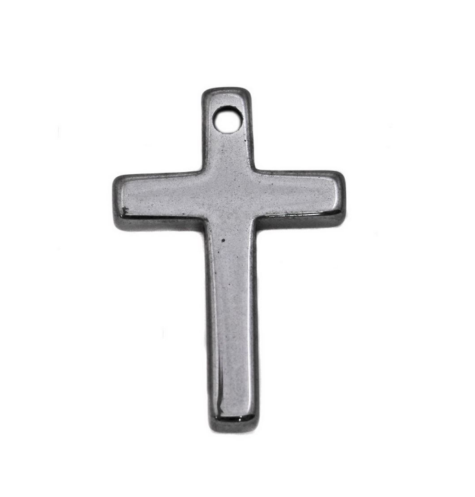 Μενταγιόν Σταυρός Αιματίτη 22x34mm σε συσκευασία 10 τεμαχίων - So Cute Cut