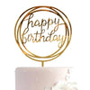 Τόπερ happy birthday για τούρτα γενεθλίων σε χρυσό καθρέπτη - So Cute Cut