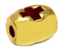 Χάντρα Χυτή Βαρελάκι με Σταυρό 6,2 x 5,2mm σε συσκευασία 100 τεμαχίων - So Cute Cut
