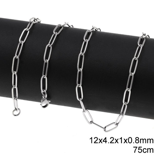 Αλυσίδα Ατσάλινη Κρίκος Οβάλ Πλακέ 12x4.2x1x0.8mm σε συσκευασία 2 τεμαχίων - So Cute Cut
