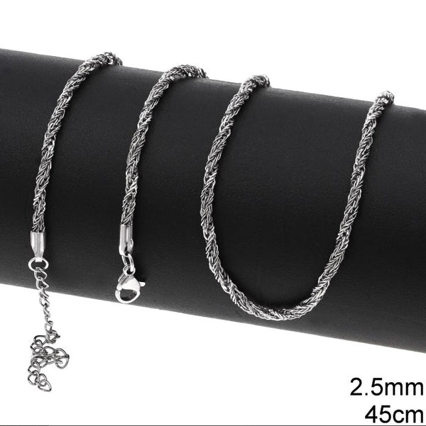 Αλυσίδα Ατσάλινη Fox Tail Στριφτή 2.5mm σε συσκευασία 4 τεμαχίων - So Cute Cut