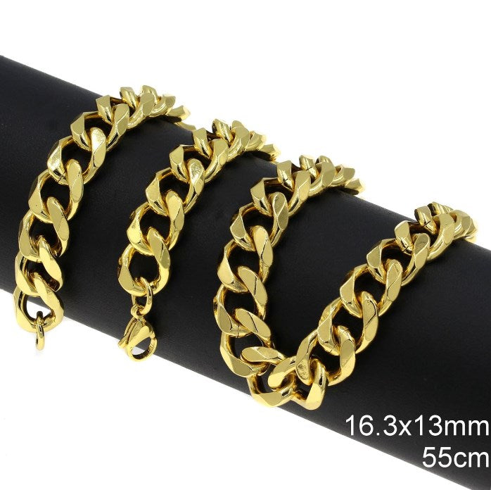 Αλυσίδα Ατσάλινη Γκουρμέτ Διαμαντέ 16.3x13x3.5mm σε συσκευασία 1 τεμαχίου - So Cute Cut