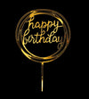 Τόπερ happy birthday για τούρτα γενεθλίων σε χρυσό καθρέπτη - So Cute Cut