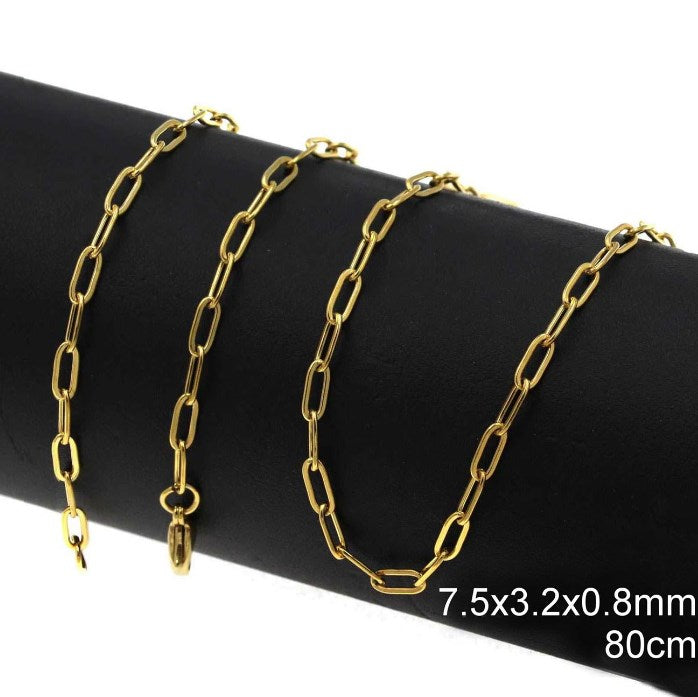 Αλυσίδα Ατσάλινη Κρίκος Οβάλ Πλακέ 7.5x3.5x0.8mm σε συσκευασία 2 τεμαχίων - So Cute Cut