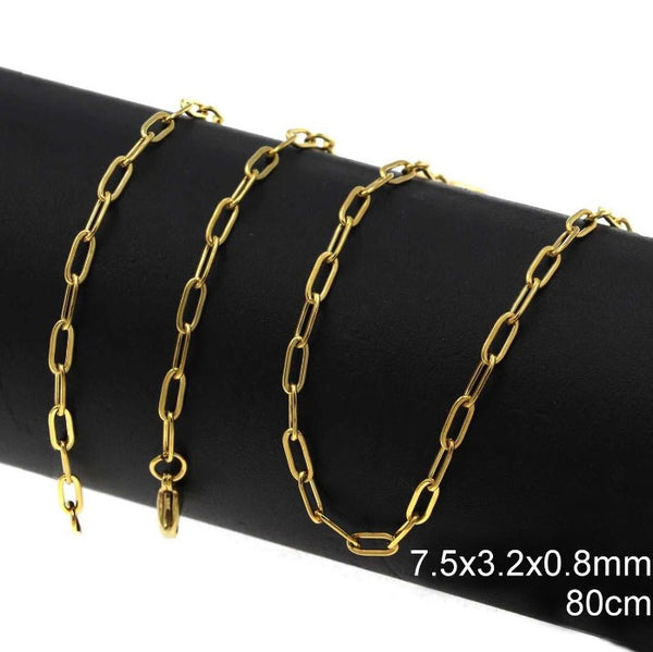 Αλυσίδα Ατσάλινη Κρίκος Οβάλ Πλακέ 7.5x3.5x0.8mm σε συσκευασία 2 τεμαχίων - So Cute Cut