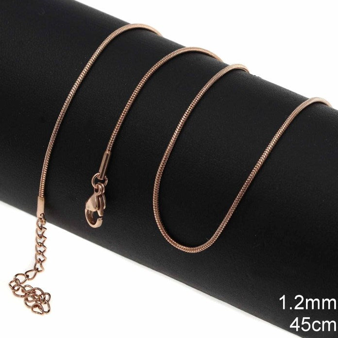 Αλυσίδα Ατσάλινη Φίδι Στρογγυλό 1.2mm σε συσκευασία 4 τεμαχίων - So Cute Cut