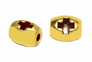 Χάντρα Χυτή Βαρελάκι με Σταυρό 6,2 x 5,2mm σε συσκευασία 100 τεμαχίων - So Cute Cut