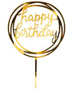 Τόπερ happy birthday για τούρτα γενεθλίων σε χρυσό καθρέπτη - So Cute Cut