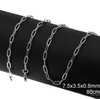 Αλυσίδα Ατσάλινη Κρίκος Οβάλ Πλακέ 7.5x3.5x0.8mm σε συσκευασία 2 τεμαχίων - So Cute Cut