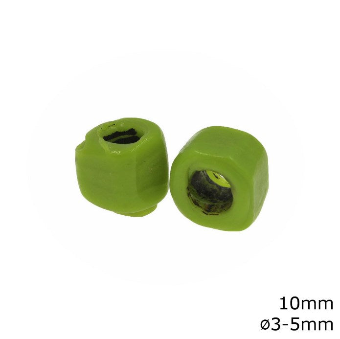 Γυάλινη Χάνδρα Κύβος 10mm με Φ3-5mm σε συσκευασία 50 τεμαχίων - So Cute Cut