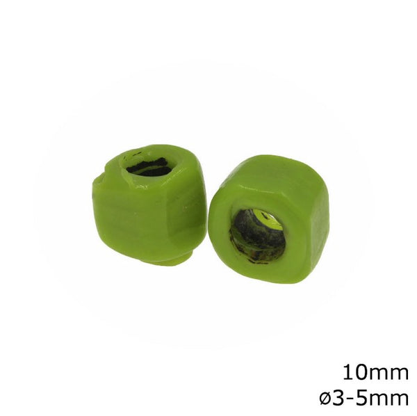 Γυάλινη Χάνδρα Κύβος 10mm με Φ3-5mm σε συσκευασία 50 τεμαχίων - So Cute Cut