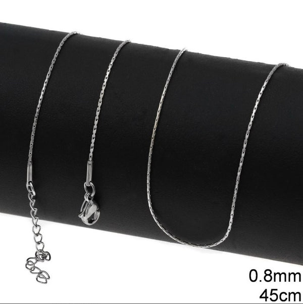 Ατσάλινη αλυσίδα Κόμπρα 0.8mm – πολλαπλά μήκη και αποχρώσεις – συσκευασία 2 τεμαχίων – So Cute Cut