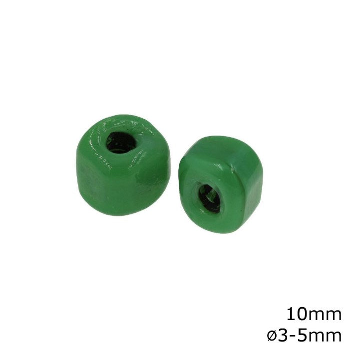 Γυάλινη Χάνδρα Κύβος 10mm με Φ3-5mm σε συσκευασία 50 τεμαχίων - So Cute Cut