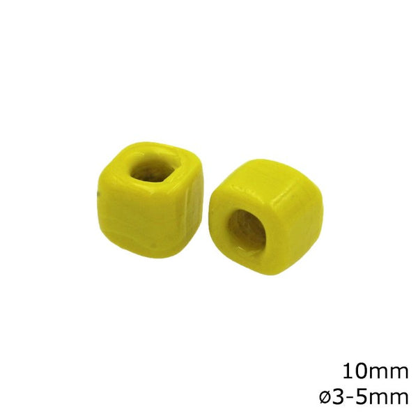 Γυάλινη Χάνδρα Κύβος 10mm με Φ3-5mm σε συσκευασία 50 τεμαχίων - So Cute Cut