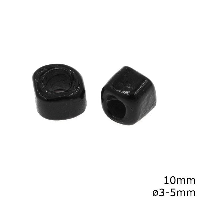 Γυάλινη Χάνδρα Κύβος 10mm με Φ3-5mm σε συσκευασία 50 τεμαχίων - So Cute Cut