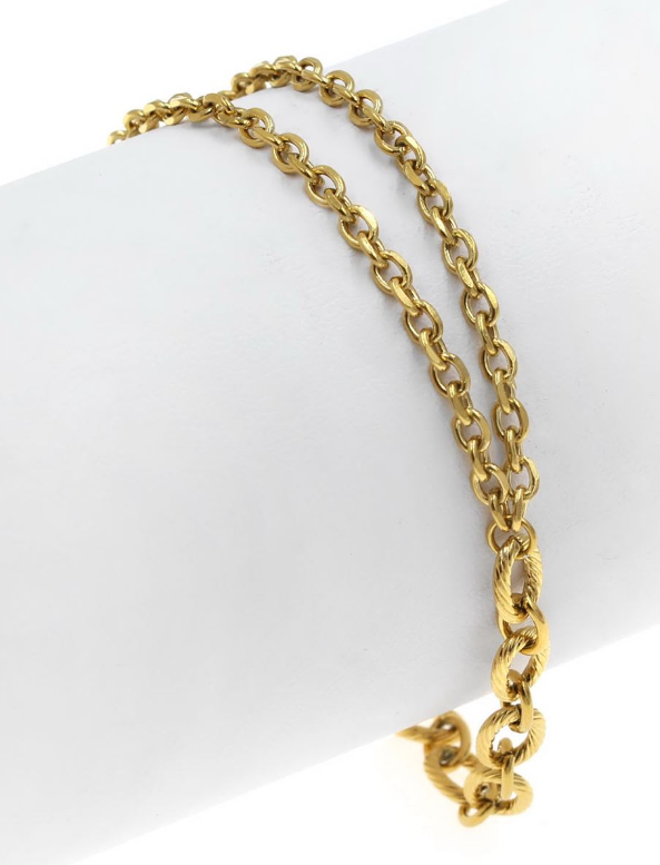 Βραχιόλι Ατσάλινο Διπλή Φορσετίνα 3.8x3mm και Οβάλ Κρίκοι 7.3x5.7mm σε συσκευασία 1 τεμαχίου - So Cute Cut