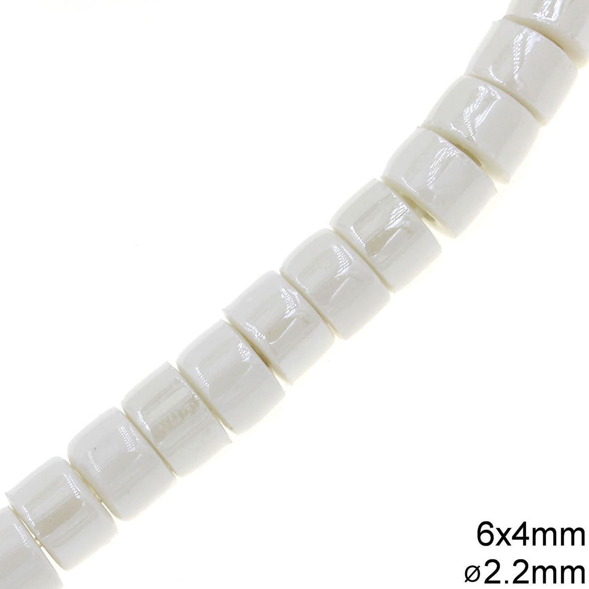 Χάνδρα Κεραμική Ροδέλα 6x4mm με Τρύπα 2.2mm - So Cute Cut