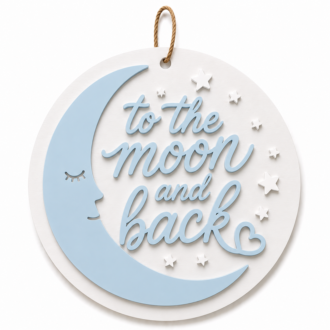 To the Moon and Back | Στρογγυλή Διακοσμητική Πινακίδα Laser Cut