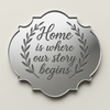 Home is where our story begins – Ετικέτα Γάμου από Χρυσό Καθρέφτη με Rustic Στεφάνι, σετ 5 τεμαχίων