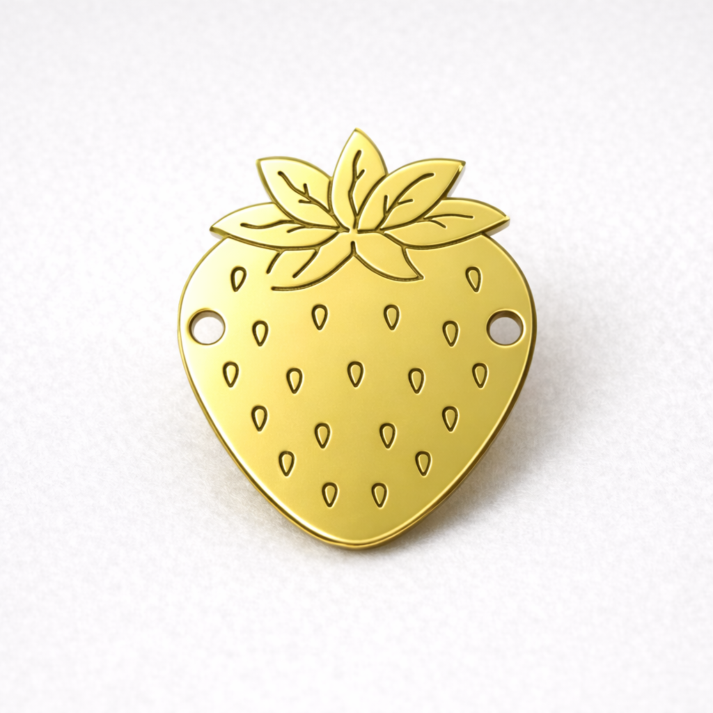 Ακρυλικό στοιχείο φράουλα από καθρέφτη πλεξιγκλάς για βραχιόλια Μάρτης – So Cute Cut